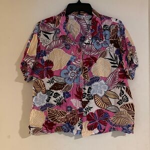 Floral Short Sleeve Button-Up Shirt